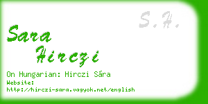 sara hirczi business card