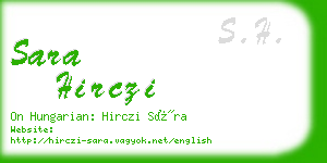 sara hirczi business card